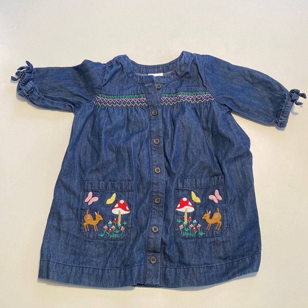 Hannah Andersson denim dress with sleeves 85 2t girls